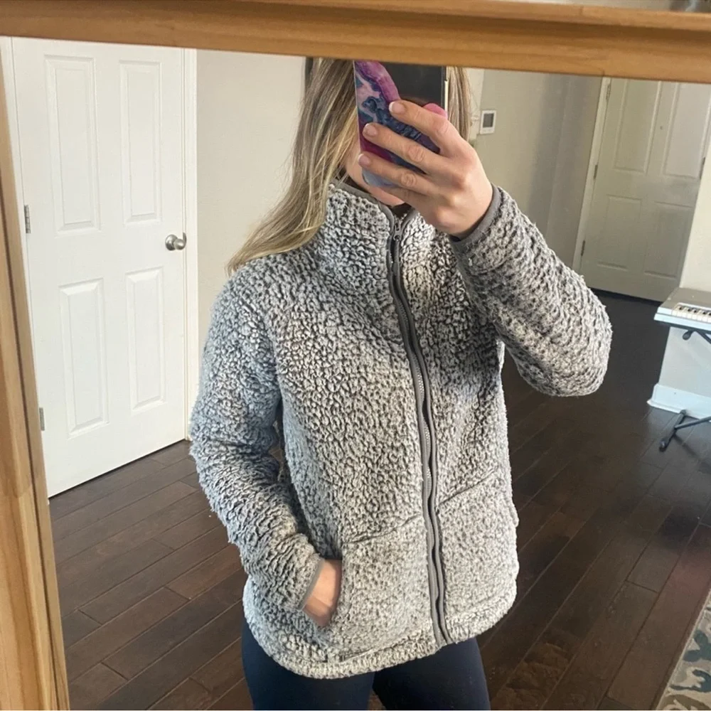 Eddie Bauer Sherpa full zip sweater jacket